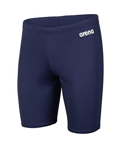 Image of ARENA Solid Team Swimwear for Men, Quick Dry Swimsuit, Men's Jammer, MaxLife Eco Fabric with Maximum Chlorine Resistance and UPF 50+ UV Protection and Front Lining Navy-White