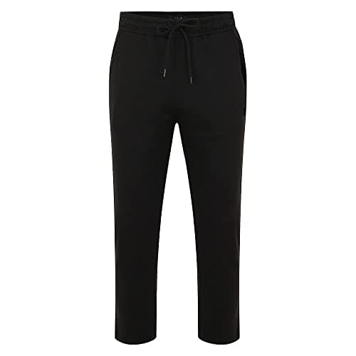 Image of Elite Pleasure Mens Plain Fleece Pockets Jogging Bottoms Pants Open Hem Joggers Trouser Size UK Black - Open Hem X-Large