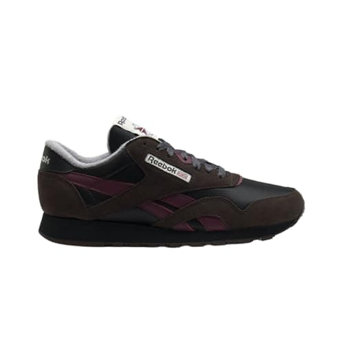 Image of Reebok Men's Classic Nylon Sneaker, Washed Black Black Cherry, 3 UK