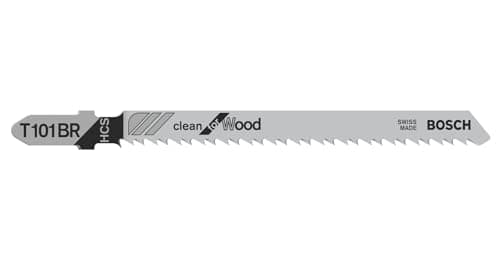 Image of Bosch 5x T 101 BR Clean for Wood Jigsaw Blade (for Softwood, Plywood, Length 100 mm, Professional Accessory Jigsaw)