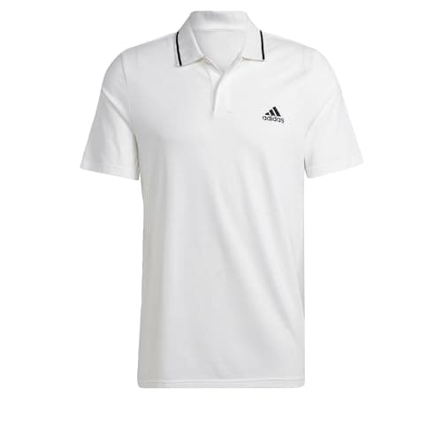 Image of adidas Men's Essentials Piqué Small Logo Polo Shirt, White, M