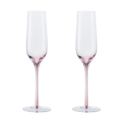 Image of Denby Colours Glass Champagne Flutes (Pink) Set of 2