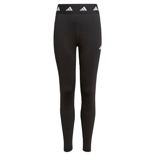 Image of adidas Girl's AEROREADY Techfit 7/8 Tights, Black/White, 13-14 Years