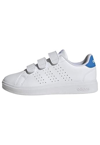 Image of adidas Unisex Advantage Base 2.0 Shoes Children Shoes, Cloud White Cloud White Green, 13 UK