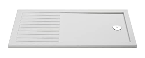 Image of nuie NSR1780 Trays Modern Bathroom Slip Resistant Walk in Shower Tray, 800mm x 1700mm, Matt White