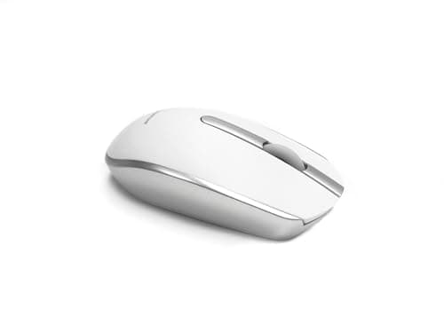 Image of Accuratus M100 MAC Mouse - USB-A Wired Full Size Slim Apple Mac Mouse with Silver and Matt White Tactile Case