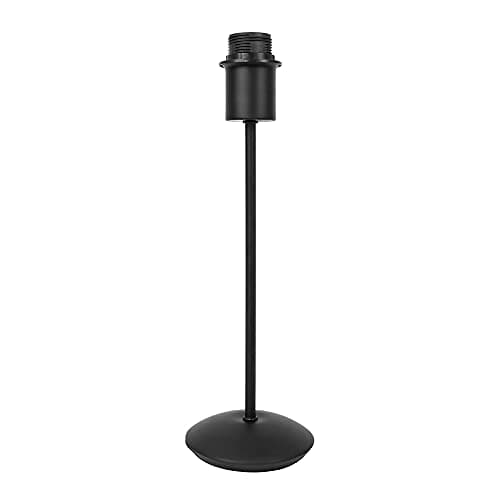 Image of Happy Homewares Contemporary and Sleek Matt Black Metal Table Lamp with Curved Base and Inline Switch Button | 1 x E27 60w Maximum | 35cm High