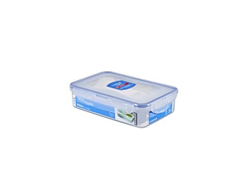 Image of Lock & Lock airtight Canister rectangular food storage container, 800 ml with Grid Drain