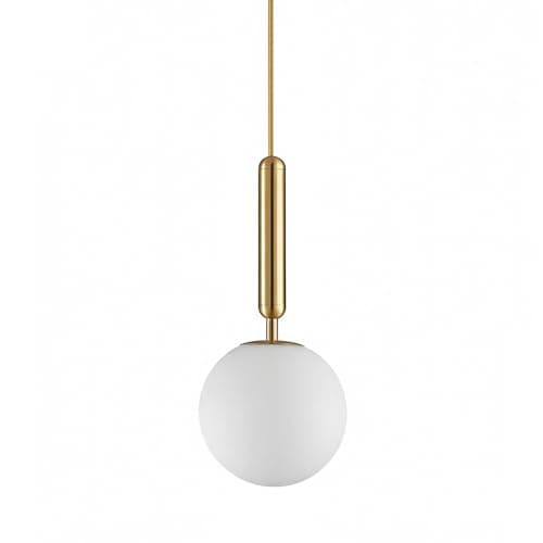 Image of LFsem Glass Globe Pendant Light for Bedroom, Modern Gold & White E27 Loft Bar Ceiling Hanging Lamp for Living & Dining Room Chandelier