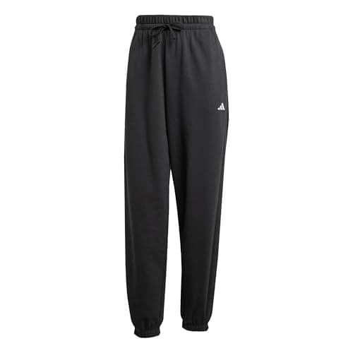 Image of adidas Women's Essentials Small Logo French Terry Cuffed Pants, Black/White, XL