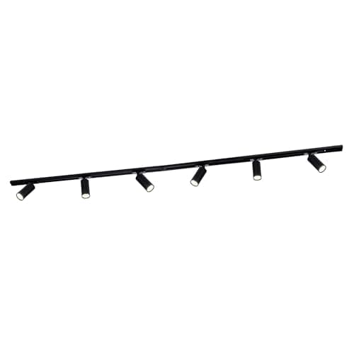 Image of Ledvion - Track Lighting, 2m, 1-Phase, Without GU10 Light Source, Black, 6 Spotlights, Ceiling Lights, gu10 led Bulbs, Kitchen Lights Ceiling, Extendable & Flexible