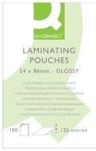 Image of Q-Connect 54x86mm Hot Laminating Pouch Credit Card 125mym (Pack of 100)