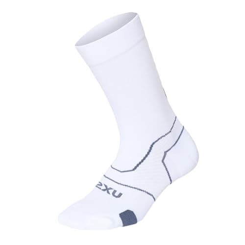 Image of 2XU Unisex Vectr Cushion Crew Socks White/Grey S