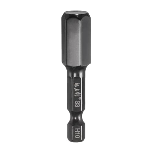 Image of sourcing map Hex Head Wrench Drill Bit 10mm(H10) Metric 1/4" Hex Shank 2"(50mm) Length S3 Steel Magnetic Impact Drivers Screwdriver Bit Industrial Grade Hexagon Electric Drill Bits