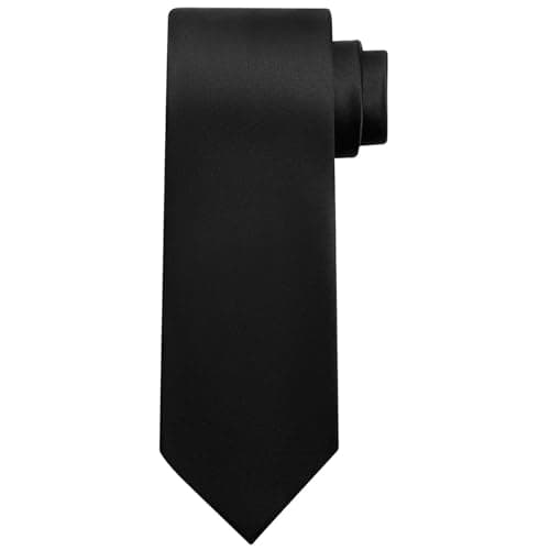 Image of yenlk 3.15" Solid Color Tie Formal Necktie Classic Formal Business Necktie for Men (3.15"- Black)