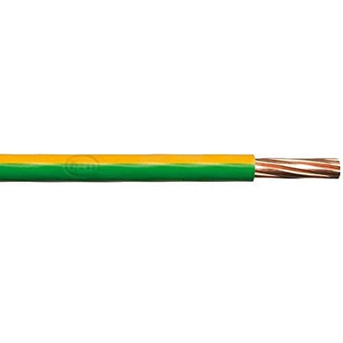 Image of Merriway BH01443 Single Core Round Earth Cable, 6491X 10.0mm Yellow & Green, 5 Metres (16.5 feet) 10.0mm Underground 6491X, Yellow/Green, 10.0 mm