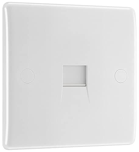 Image of BG Electrical 8BTS/1-01 Single Secondary Telephone Slave Socket, Round Edge, White