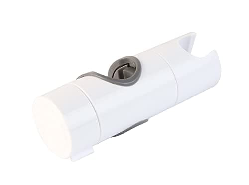 Image of Hairstore White Matte Adjustable Shower Head for Slide Bar, Hand Shower Bracket Universal 20-25MM Head Guide Bracket Holder 360 Degree Rotation for Sprayers