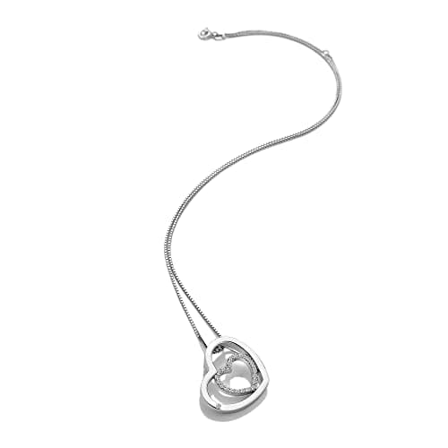Image of Hot Diamonds Women Silver Topaz Pendant Necklace of Length 45cm DP691
