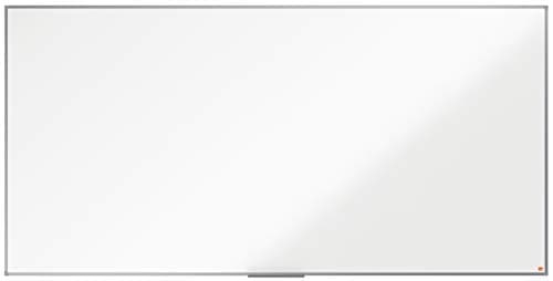 Image of Nobo Non-Magnetic Melamine Whiteboard, 2400 x 1200mm, Aluminium Trim, Corner Wall Mounting, Includes Whiteboard Pen Tray, Essence Range, 240 x 120cm, White, 1915223