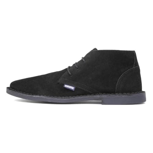 Image of Lambretta Chiswick Mens Black Leather Desert Boot - Size 9 UK - Black
