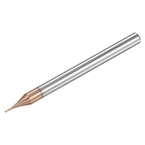 Image of sourcing map Square Nose End Mill, 0.6mm Solid Carbide AlTiSin Coated Long Reach CNC Router Bits 2 Flutes Milling Cutter with Extended Neck, 3mm Cutting Length 4mm Shank