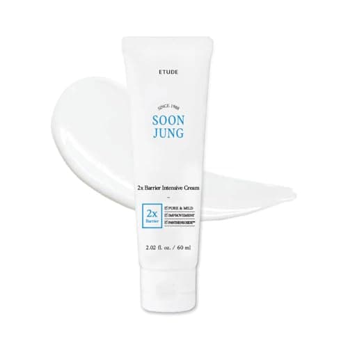 Image of Etude House SoonJung 2x Barrier Intensive Cream 60ml (21AD); Hypoallergenic Shea Butter Hydrating Facial Cream for Sensitive Skin, Water-oil Balance