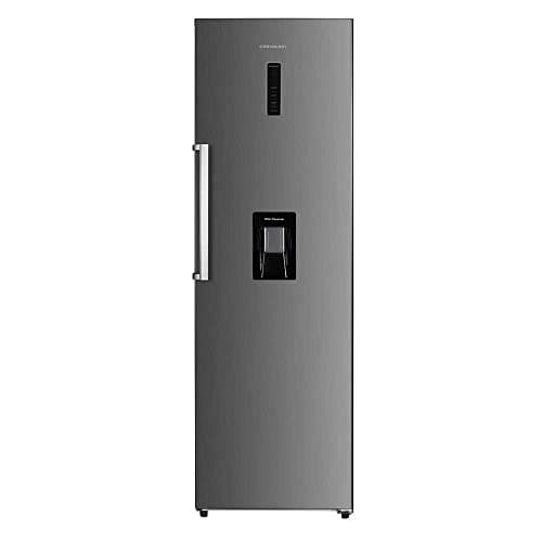 Image of Cookology CTFRWD359X Tall Freestanding Larder Fridge in Inox - 356 Litre - With Water Dispenser - 4 Adjustable Shelves - Reversible Door