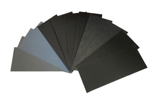 Image of Aventurine 12pcs Sandpaper 800 to 5000 Grits, Wet and Dry Sandpaper 9x3.6 Inch for Cars Polishing Metals Walls Wood Furniture Sanding, 800 1200 1500 2000 3000 5000 Grit Wet/Dry Sandpaper Sheets Kit