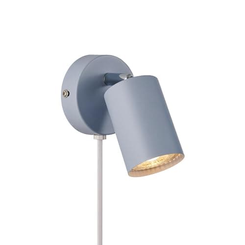 Image of Nordlux Explore Indoor Wall Light Blue Metal GU10 Adjustable Head - Bedroom, Bedside, Living Room Plug in or Mains Powered, IP20