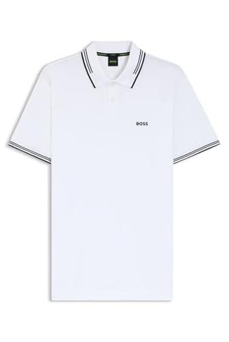 Image of BOSS Mens Polo Shirt Polo Shirt Short Sleeve Top White XL