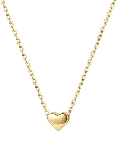Image of ChicSilver Women Sterling Silver Necklace Gold Plated Heart Necklaces Dainty Silver Ladies Necklace Chain Valentines Day