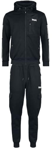 Image of Lonsdale Men's Bulough Tracksuit, Black/White, M