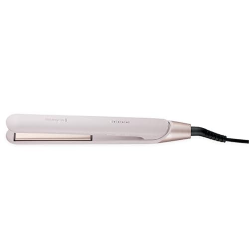 Image of Remington Straightener [Advanced Ceramic + Almond Oil] Almond Allure (Ultra-Fast Heat Up, Digital Temperature Control, Curved Design for Curls & Waves, Extra-Long Plates, Worldwide Voltage) S4807