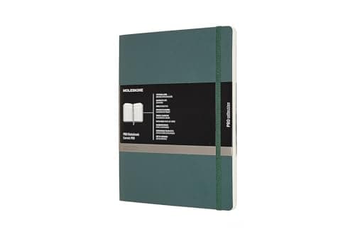 Image of Moleskine - Pro Notebook, Professional Notebook Ideal for Office & Work - Soft Cover and Elastic Closure - Size Extra Large 19 x 25 - Colour Forest Green, 192 Pages