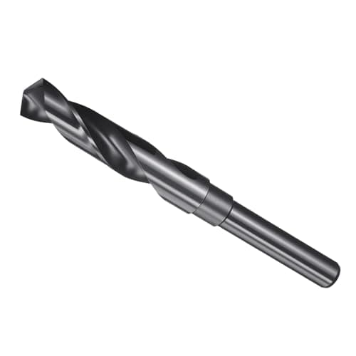 Image of METALLIXITY Drill Bit (17mm), 1/2" Reduced Shank Round M2 High Speed Steel Bits 135-Degree Point Angle for Drilling Metal and Steel DIY Projects Nitriding Black