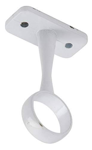 Image of WARDROBE RAIL CENTRE SUPPORTS Brackets 19mm White Finish x2