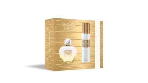 Image of Banderas Perfumes - Her golden secret Gift Set for Woman EDT 80 ml + Deodorant 150 ml - Long Lasting - Femenine, Charming and Romantic fragrance - Fruity, Floral and Vanilla Notes