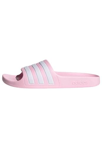 Image of adidas Unisex Kids Adilette Aqua Slides Kids, Clear Pink/Cloud White/Clear Pink, 2 UK