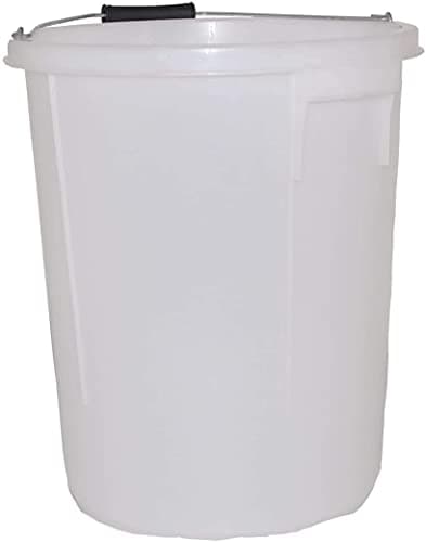Image of JMS we create smile - 25 Litre White Plasterers Mixing Bucket with Metal Handle Inside for Mixing Cement, Plaster, and Building Materials