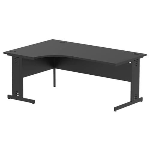 Image of Mr Office Impulse Left Crescent Desk, Black Cable Managed Leg, Black, 1800