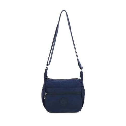 Image of YDezire Crossbody Bag for Woman, Nylon Shoulder Bag Lightweight Handbag Multi-pocket Casual Day Bag, Adjustable Shoulder Strap (Navy, Small)