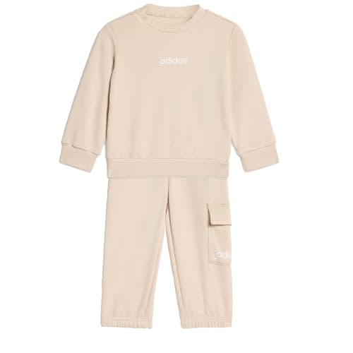 Image of adidas Unisex Baby ESSENTIALS LINEAR LOGO JOGGER, Crystal Linen/white, 18-24 Months