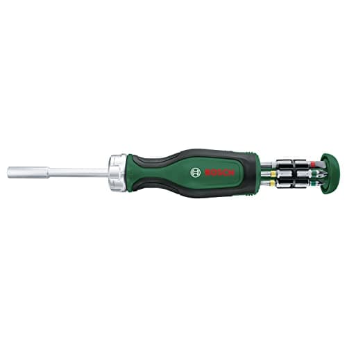 Image of Bosch Home and Garden Rachet Screwdriver with 12 Bits (High-Torque Ratchet Screwdriver for Efficient,Heavy-Duty Screwdriving;Pop-Up Bit Magazine;12 Bits Included; Magnetic Bit Holder) - Amazon Edition