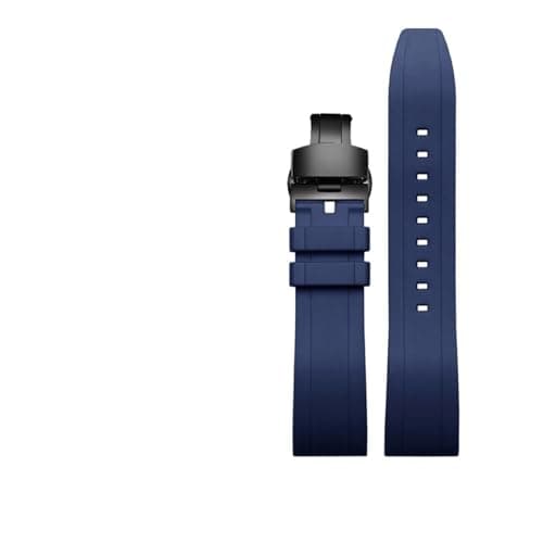 Image of MMXWYKO Compatible With Seiko PROSPEX Panda Chronograph SSC813P1/SSC909P1/SSC817P1 Silicone Rubber Watch Band 20mm(Blue black,20mm)