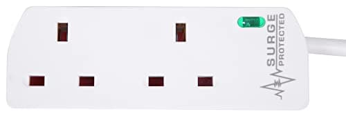 Image of PRO ELEC PELB1951 2 Gang Surge Protected Extension Lead White, 10m