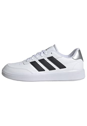Image of adidas Women's Courtblock Shoes, Cloud White/Core Black/Silver, 4 UK