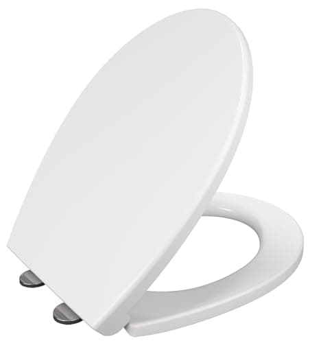 Image of Soft Close Toilet Seat, Oval Standard Size Toilet Seat, Quick-Release for Easy Cleaning, Durable Loo Seat, Comes with Top Fitting by AAN®