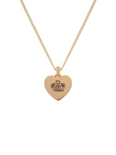 Image of Juicy Couture Reversible Heart Pendant Necklace for Women (Gold)