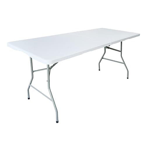 Image of simpa Heavy Duty Folding Table 6ft / 1.8m - Compact & Portable, Suitable as Camping, Catering, Trestle, Party & Garden Tables.